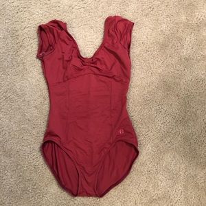 ABT maroon/orange cap sleeved ballet leotard